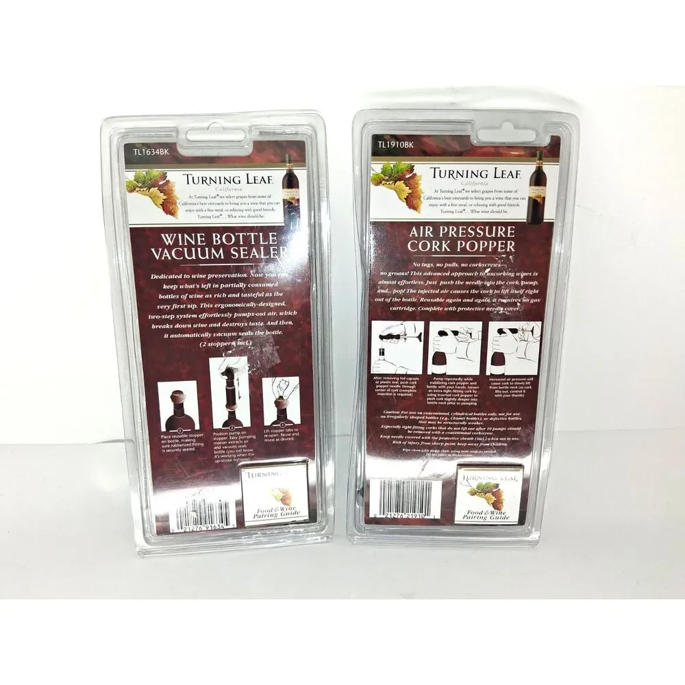 Turning Leaf Wine Bottle Vacuum Sealer Air Pressure Cork Popper